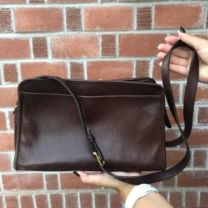 Vintage Brown Leather Coach Crossbody Purse